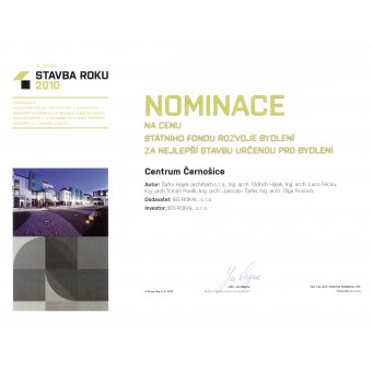 Nomination for the BEST RESIDENTIAL BUILDING award 2010 - 